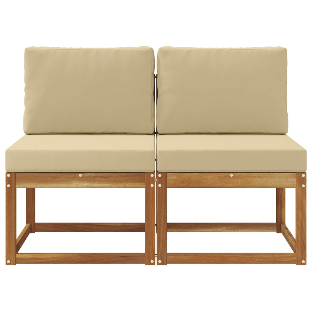 vidaXL 2 Sztuka Środkowa sofa ogrodowa Lite Drewno Akacji Naturalny