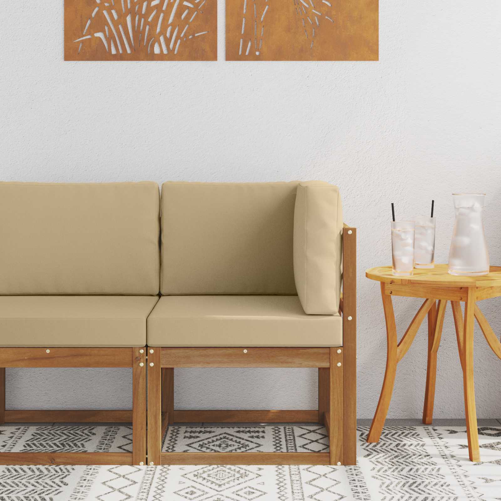 vidaXL Sofa narożna na zewnątrz Lite Drewno Akacji