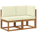 vidaXL Modułowa sofa na zewnątrz 2 Sztuka Naturalny i Kremowy