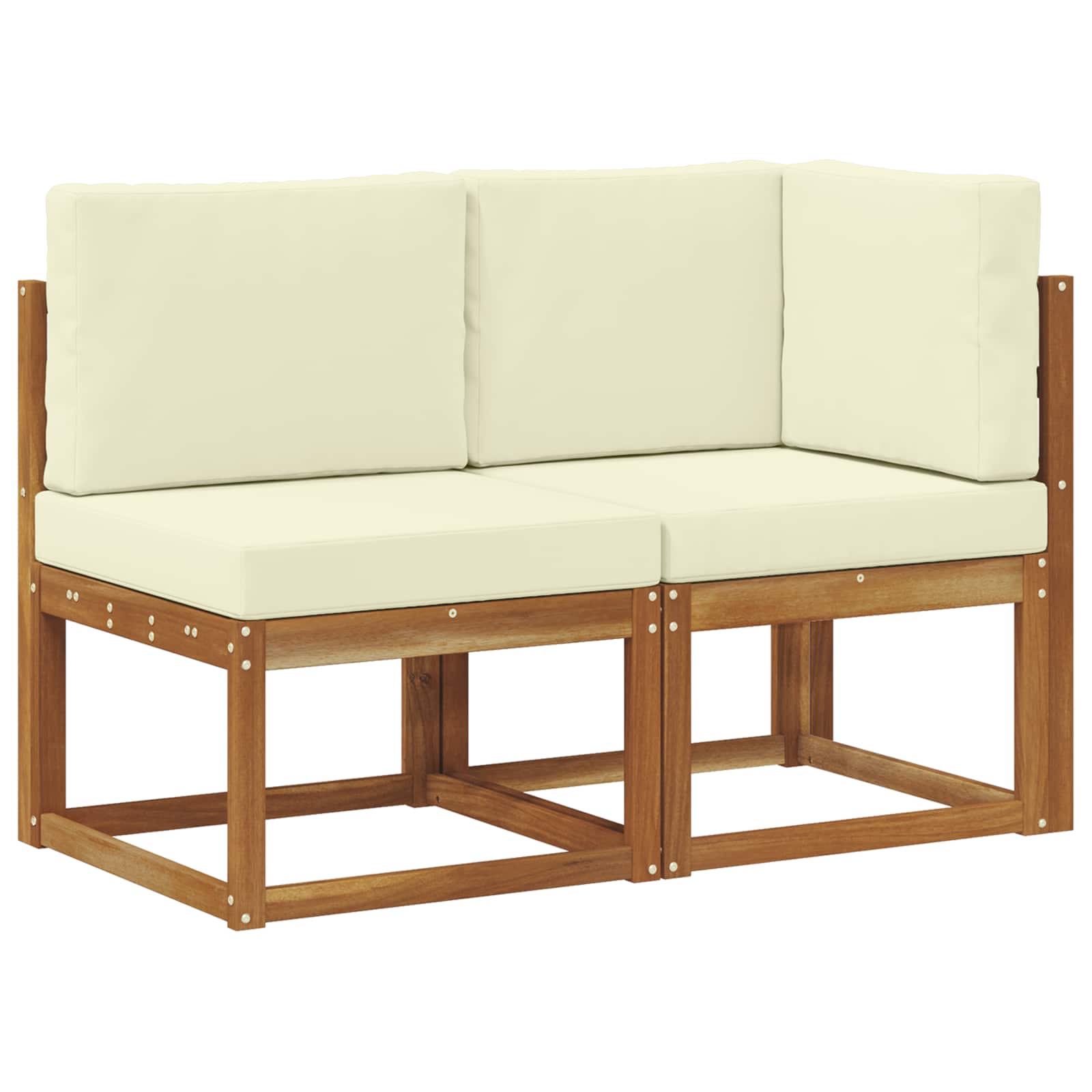 vidaXL Modułowa sofa na zewnątrz 2 Sztuka Naturalny i Kremowy