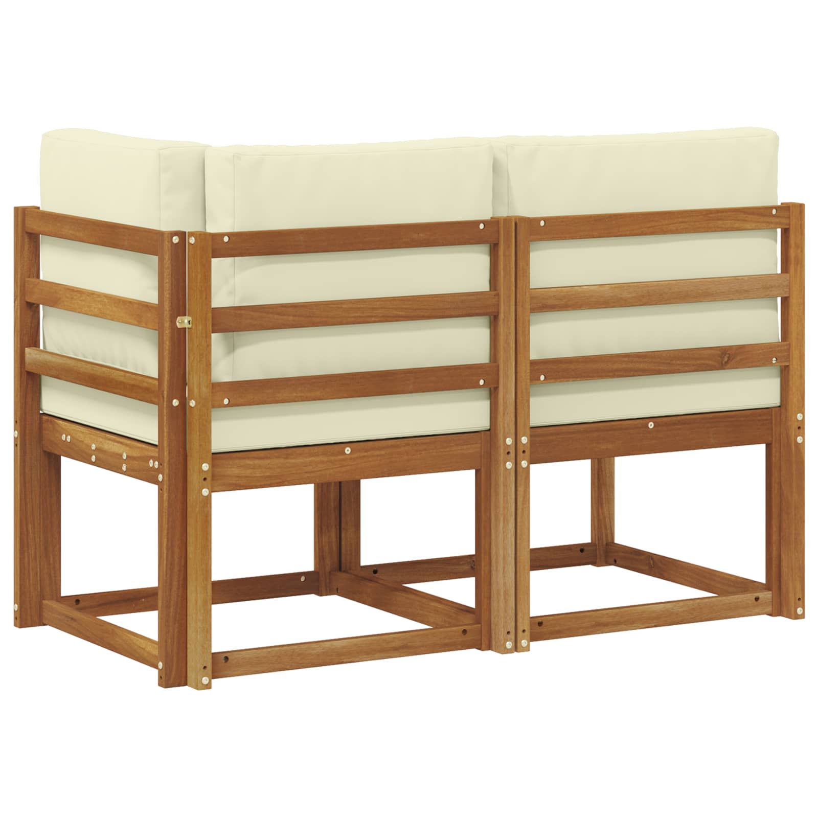 vidaXL Modułowa sofa na zewnątrz 2 Sztuka Naturalny i Kremowy