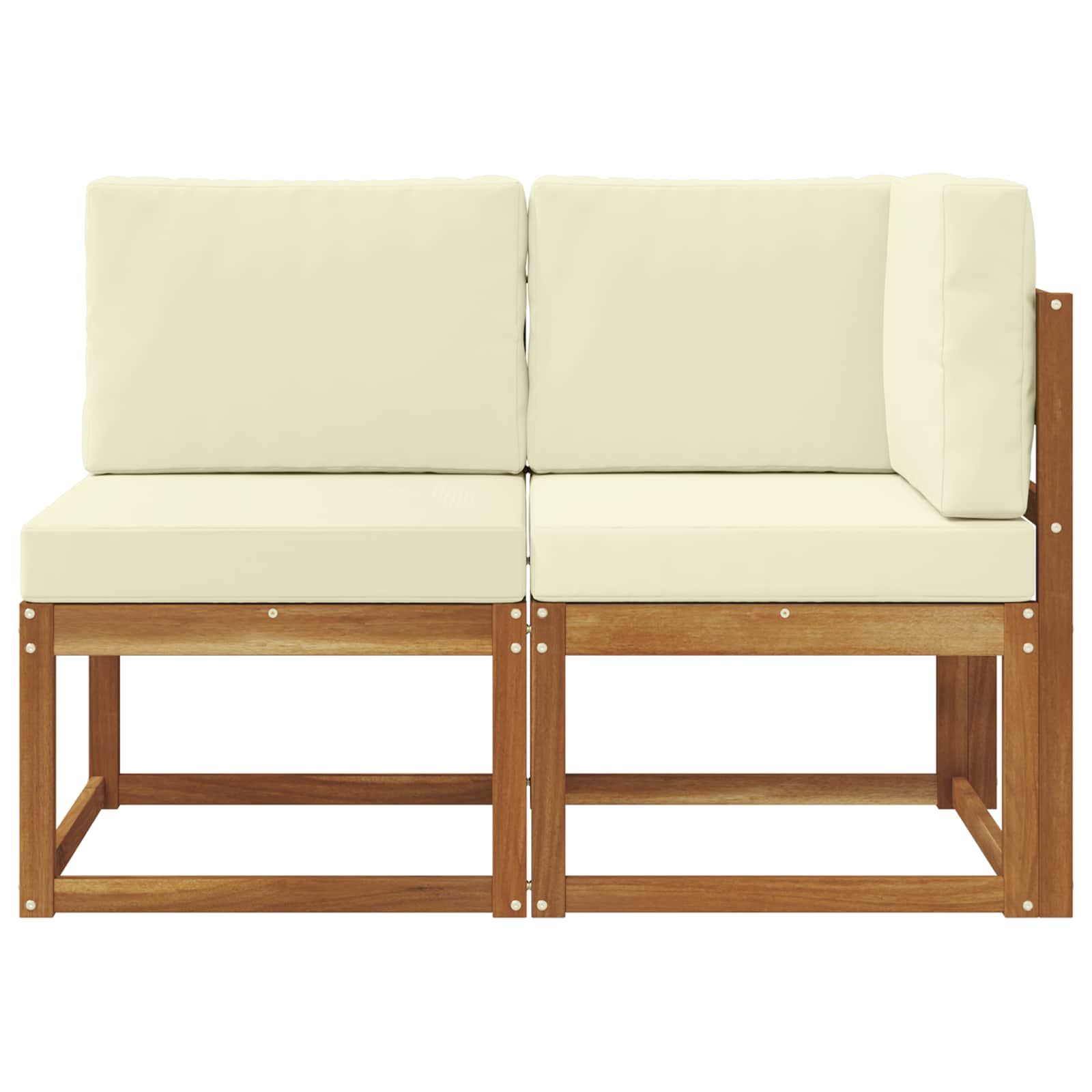 vidaXL Modułowa sofa na zewnątrz 2 Sztuka Naturalny i Kremowy