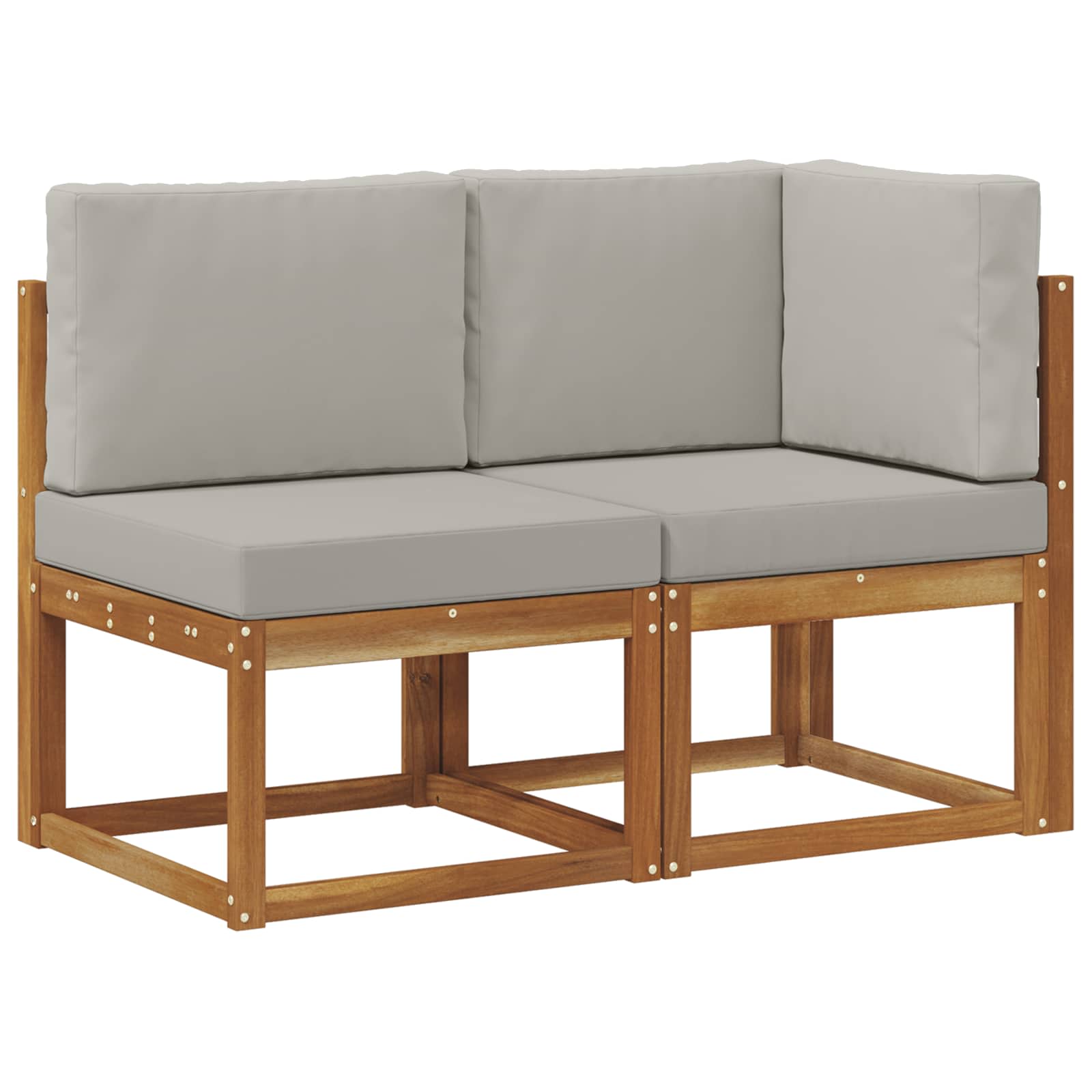 vidaXL Modułowa sofa na zewnątrz 2 Sztuka Naturalny i Jasny Szary