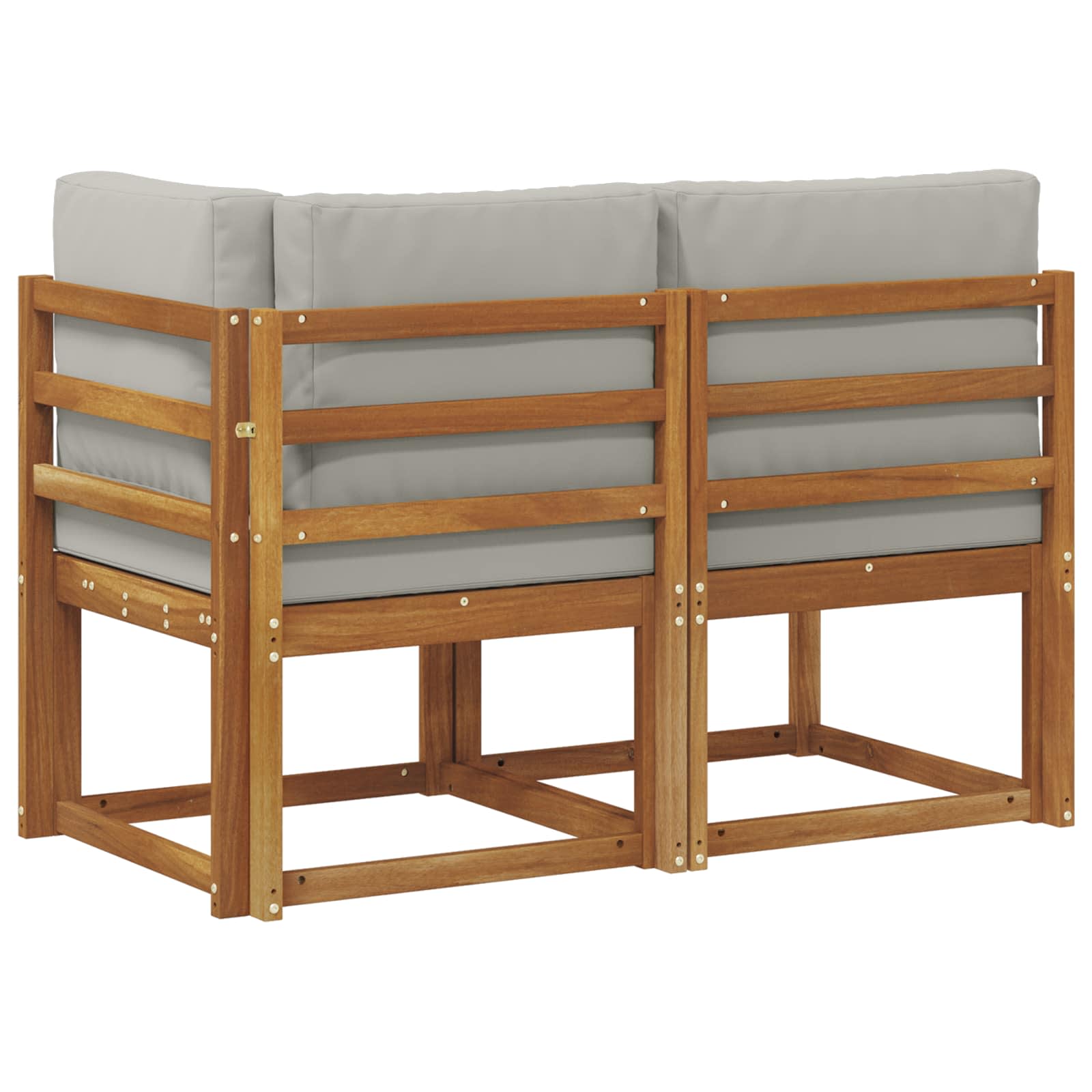 vidaXL Modułowa sofa na zewnątrz 2 Sztuka Naturalny i Jasny Szary