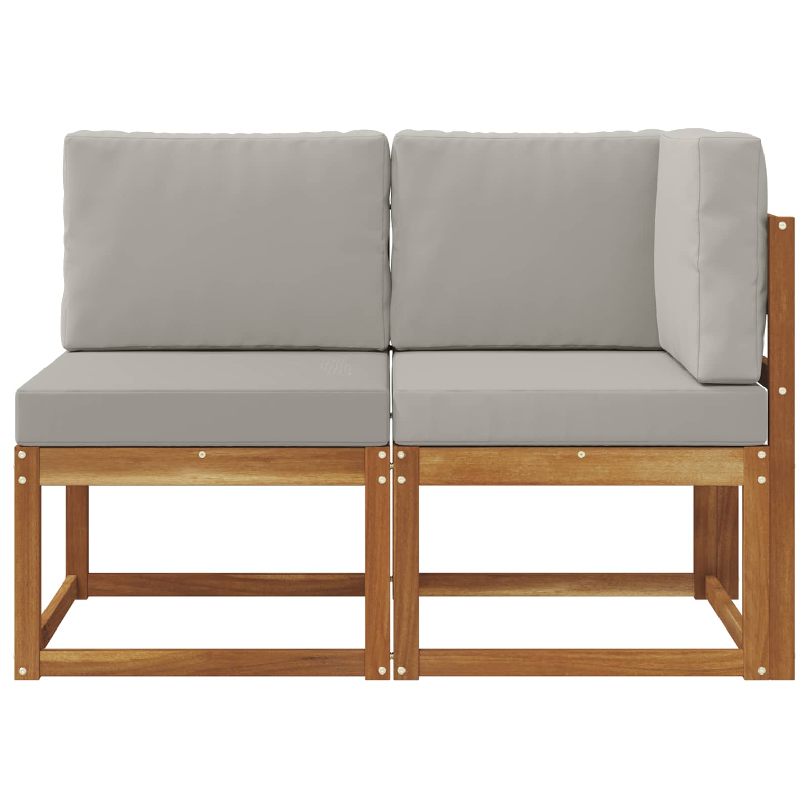 vidaXL Modułowa sofa na zewnątrz 2 Sztuka Naturalny i Jasny Szary