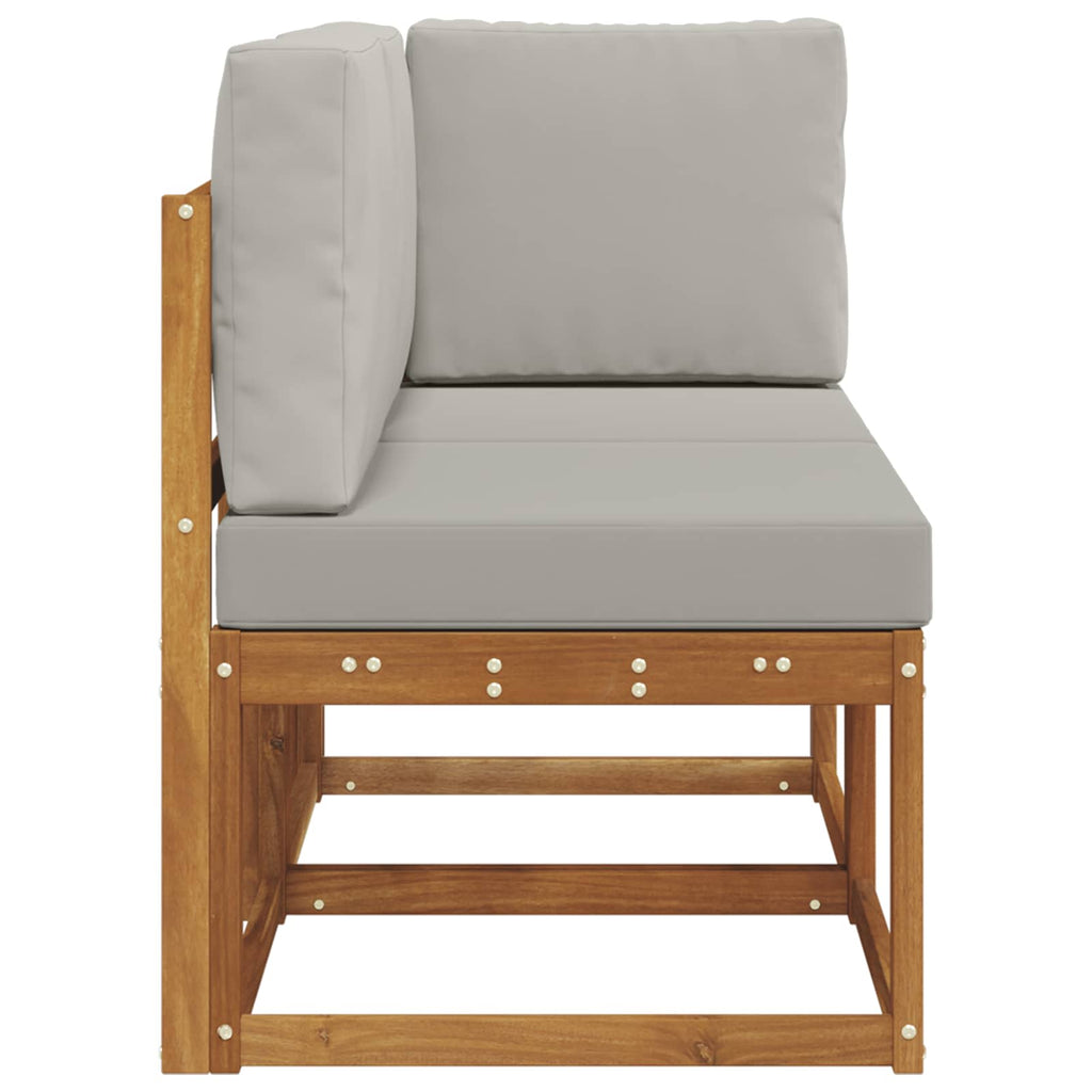 vidaXL Modułowa sofa na zewnątrz 2 Sztuka Naturalny i Jasny Szary