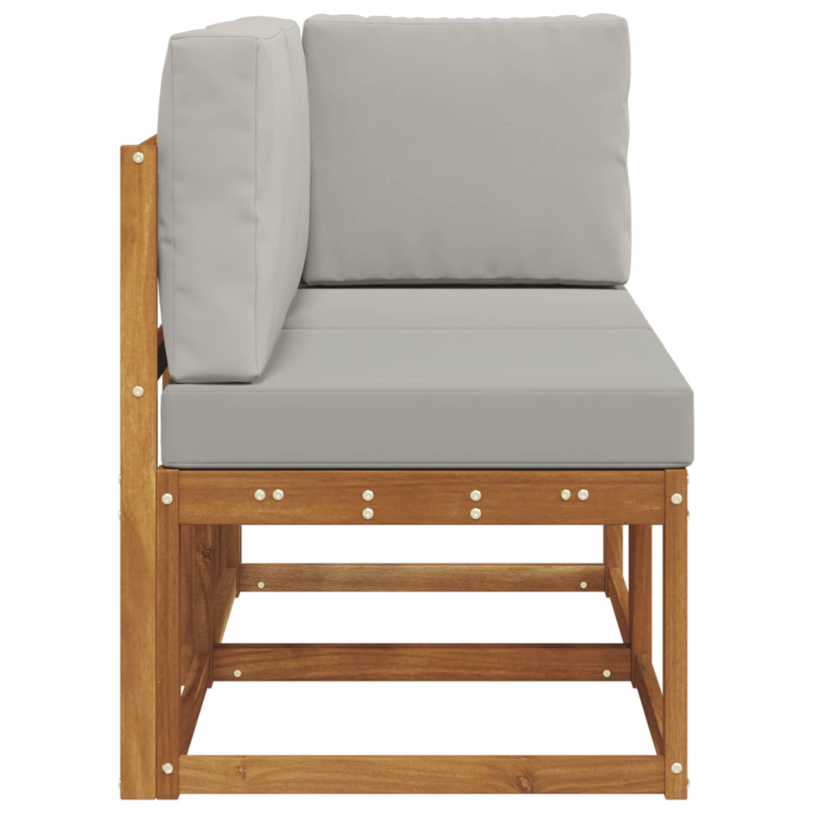 vidaXL Modułowa sofa na zewnątrz 2 Sztuka Naturalny i Jasny Szary
