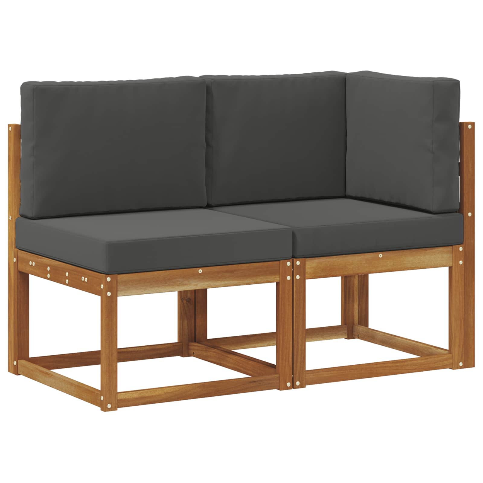 vidaXL Modułowa sofa na zewnątrz 2 Sztuka Naturalny i Antracytowy