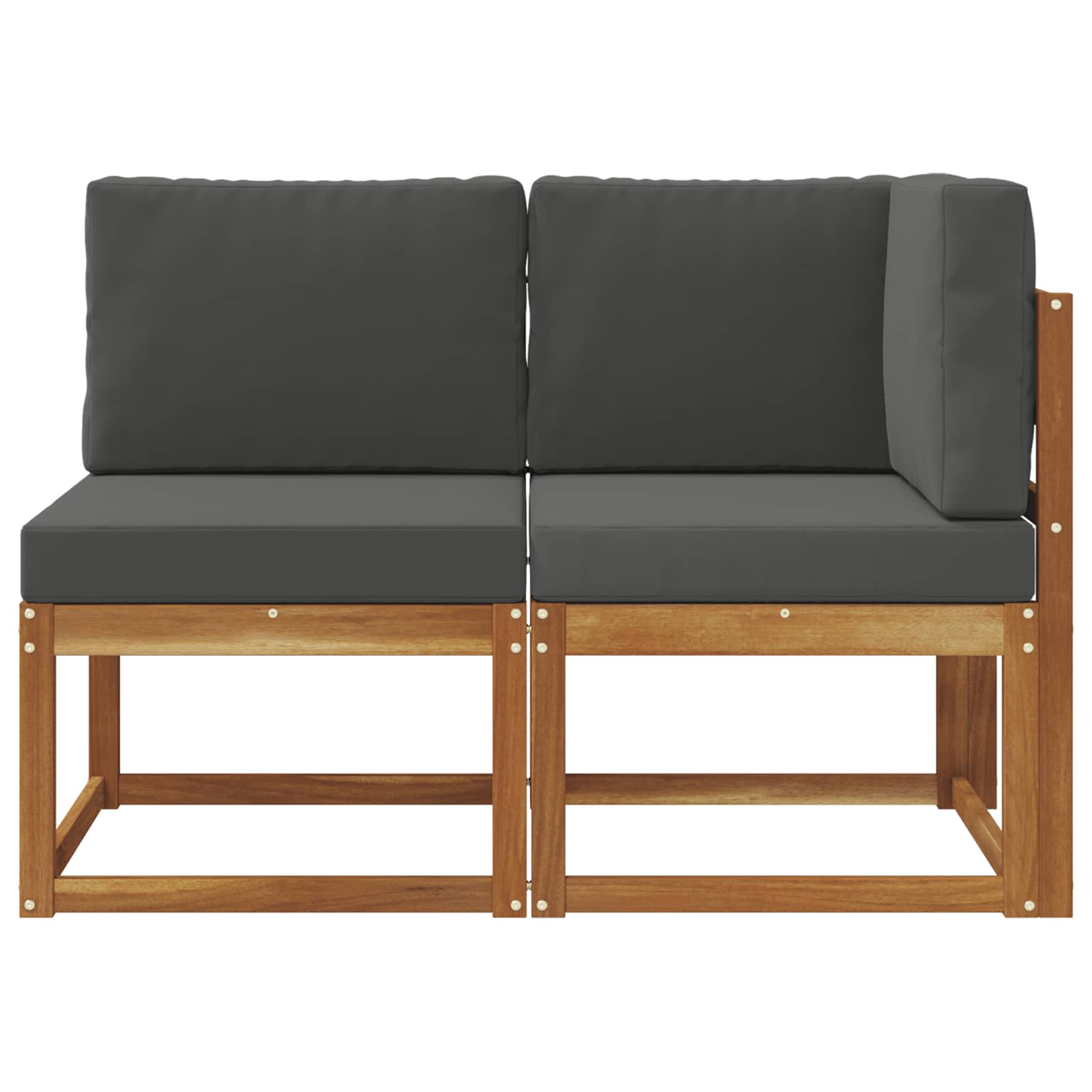 vidaXL Modułowa sofa na zewnątrz 2 Sztuka Naturalny i Antracytowy