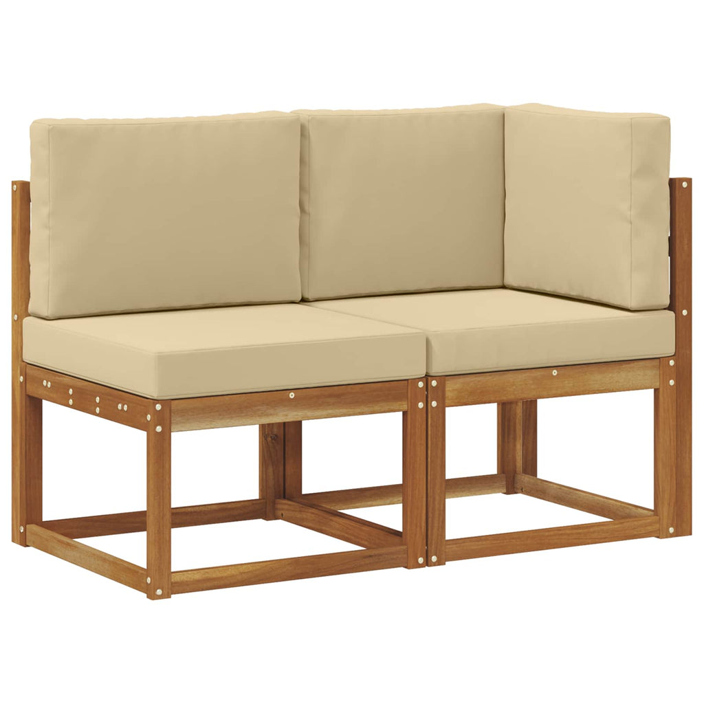vidaXL Modułowa sofa na zewnątrz 2 Sztuka Naturalny i Beżowy