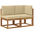 vidaXL Modułowa sofa na zewnątrz 2 Sztuka Naturalny i Beżowy