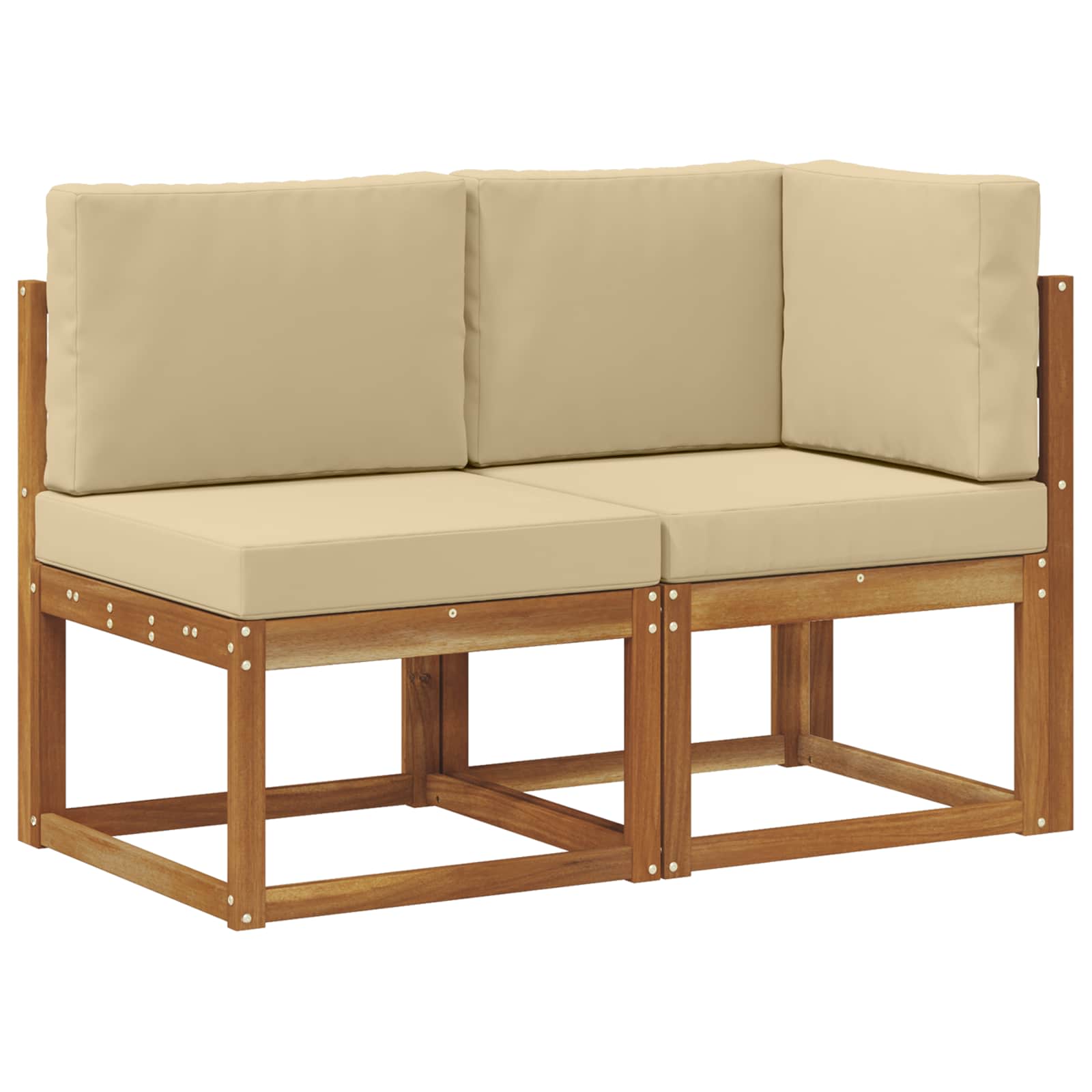 vidaXL Modułowa sofa na zewnątrz 2 Sztuka Naturalny i Beżowy