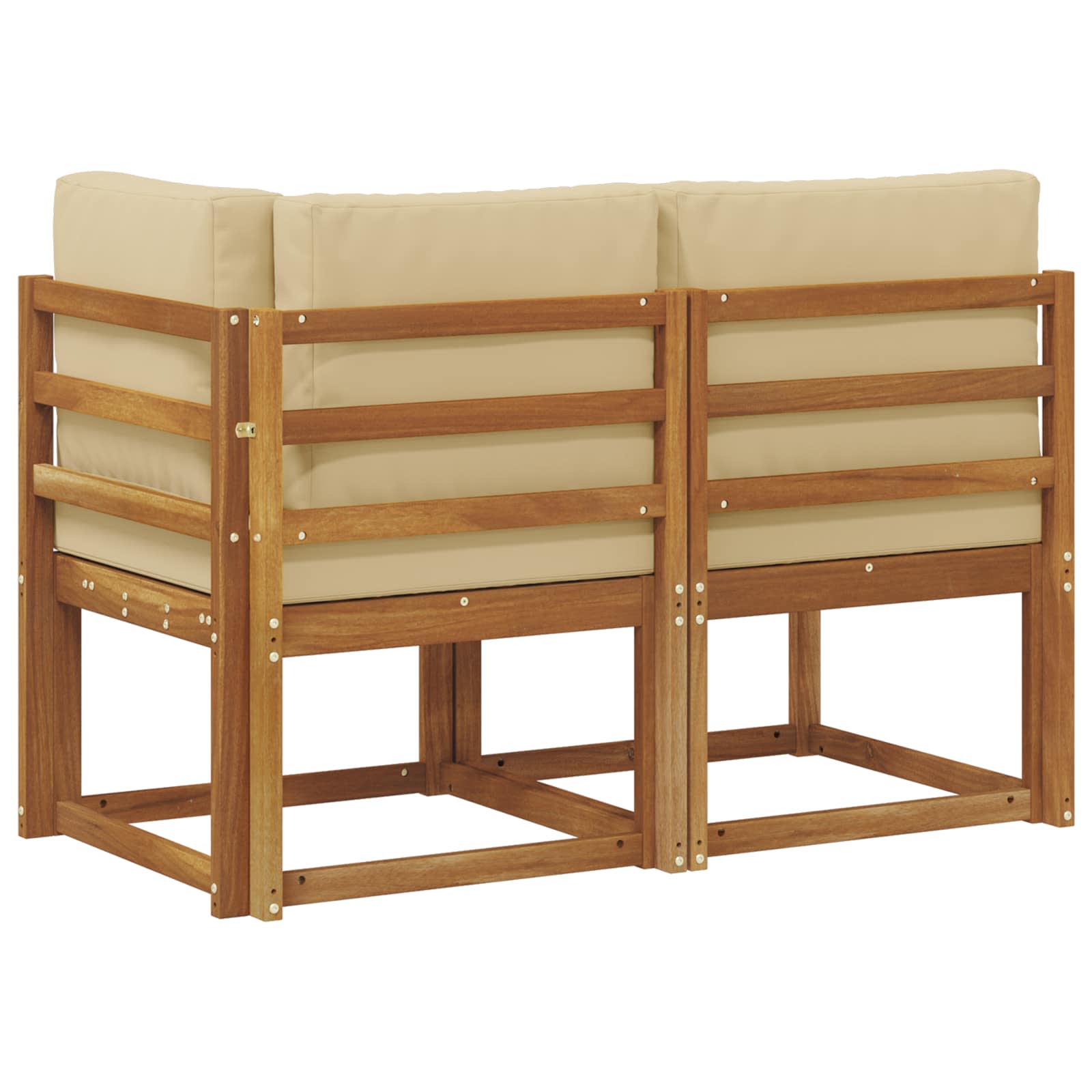 vidaXL Modułowa sofa na zewnątrz 2 Sztuka Naturalny i Beżowy