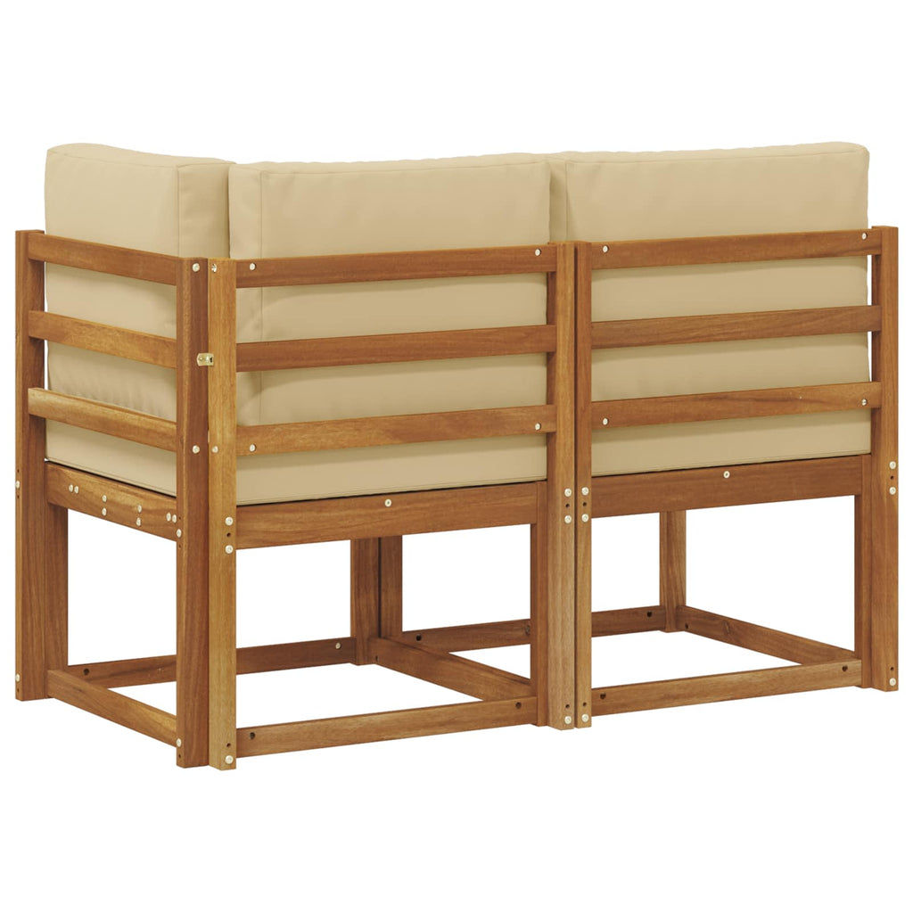vidaXL Modułowa sofa na zewnątrz 2 Sztuka Naturalny i Beżowy