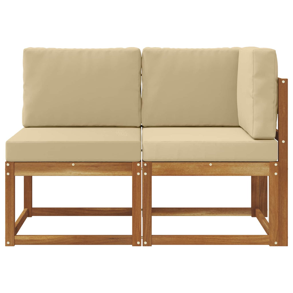 vidaXL Modułowa sofa na zewnątrz 2 Sztuka Naturalny i Beżowy