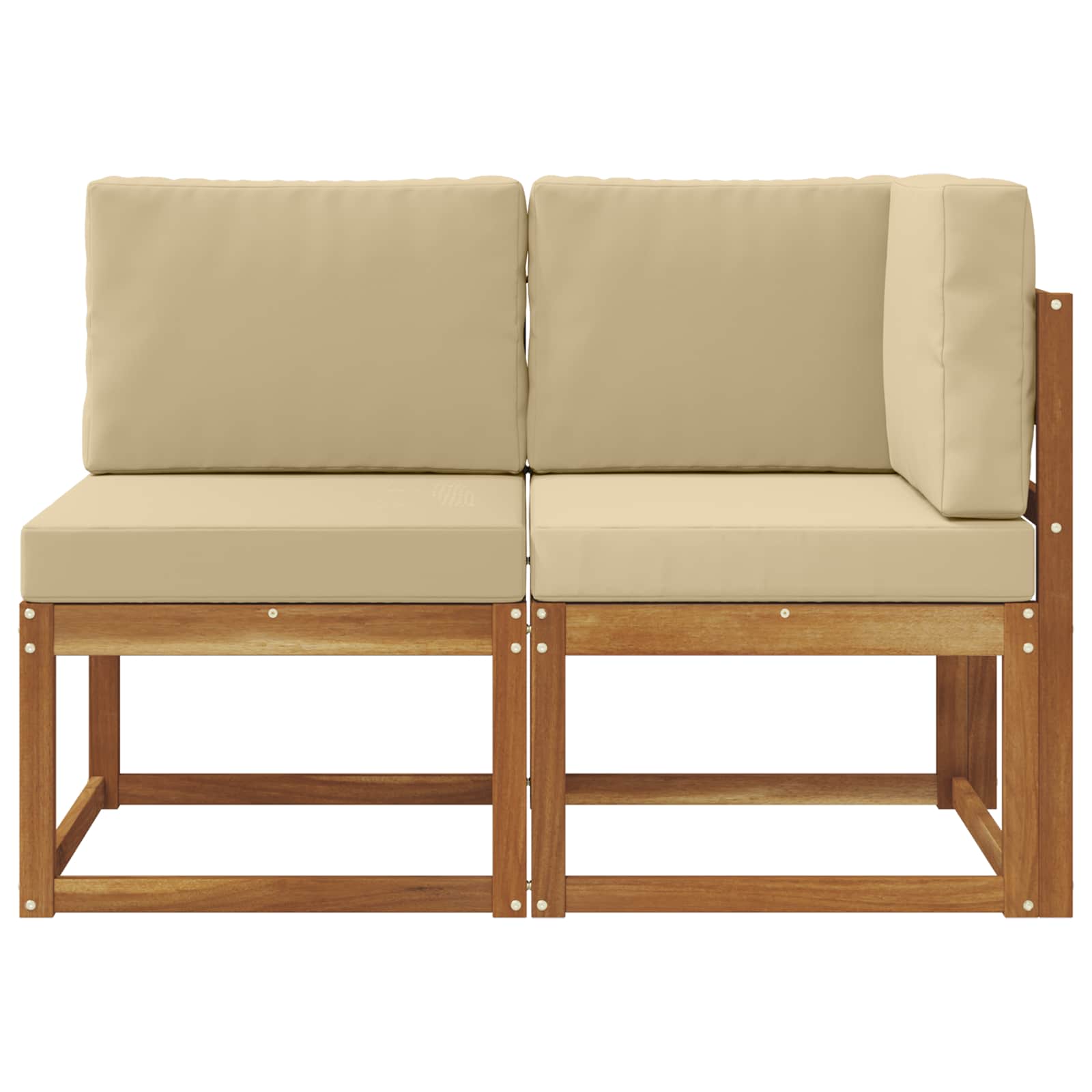 vidaXL Modułowa sofa na zewnątrz 2 Sztuka Naturalny i Beżowy