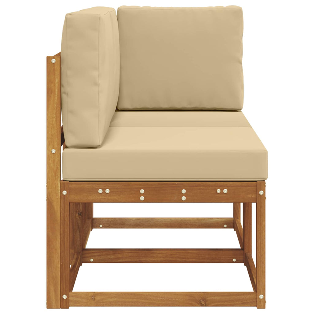 vidaXL Modułowa sofa na zewnątrz 2 Sztuka Naturalny i Beżowy