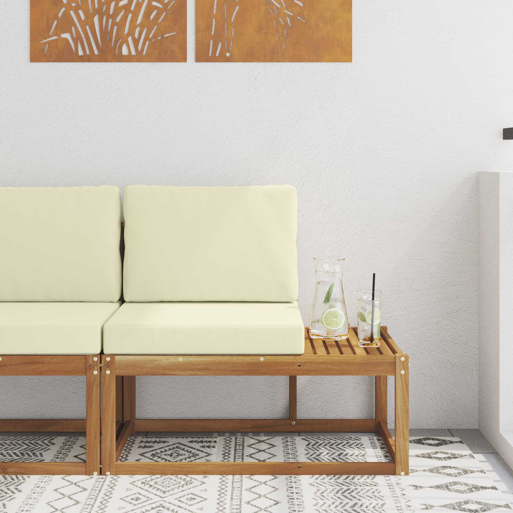 vidaXL Sofa końcowa na zewnątrz z poduszką Naturalny 91 x 63 x 73 cm