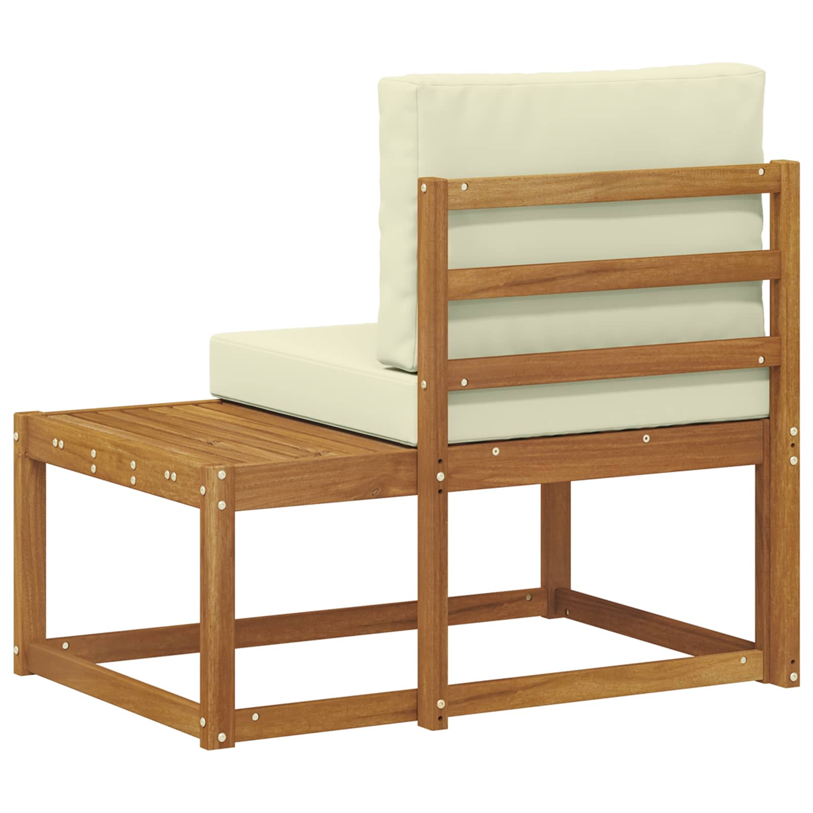 vidaXL Sofa końcowa na zewnątrz z poduszką Naturalny 91 x 63 x 73 cm