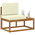 vidaXL Sofa końcowa na zewnątrz z poduszką Naturalny 91 x 63 x 73 cm