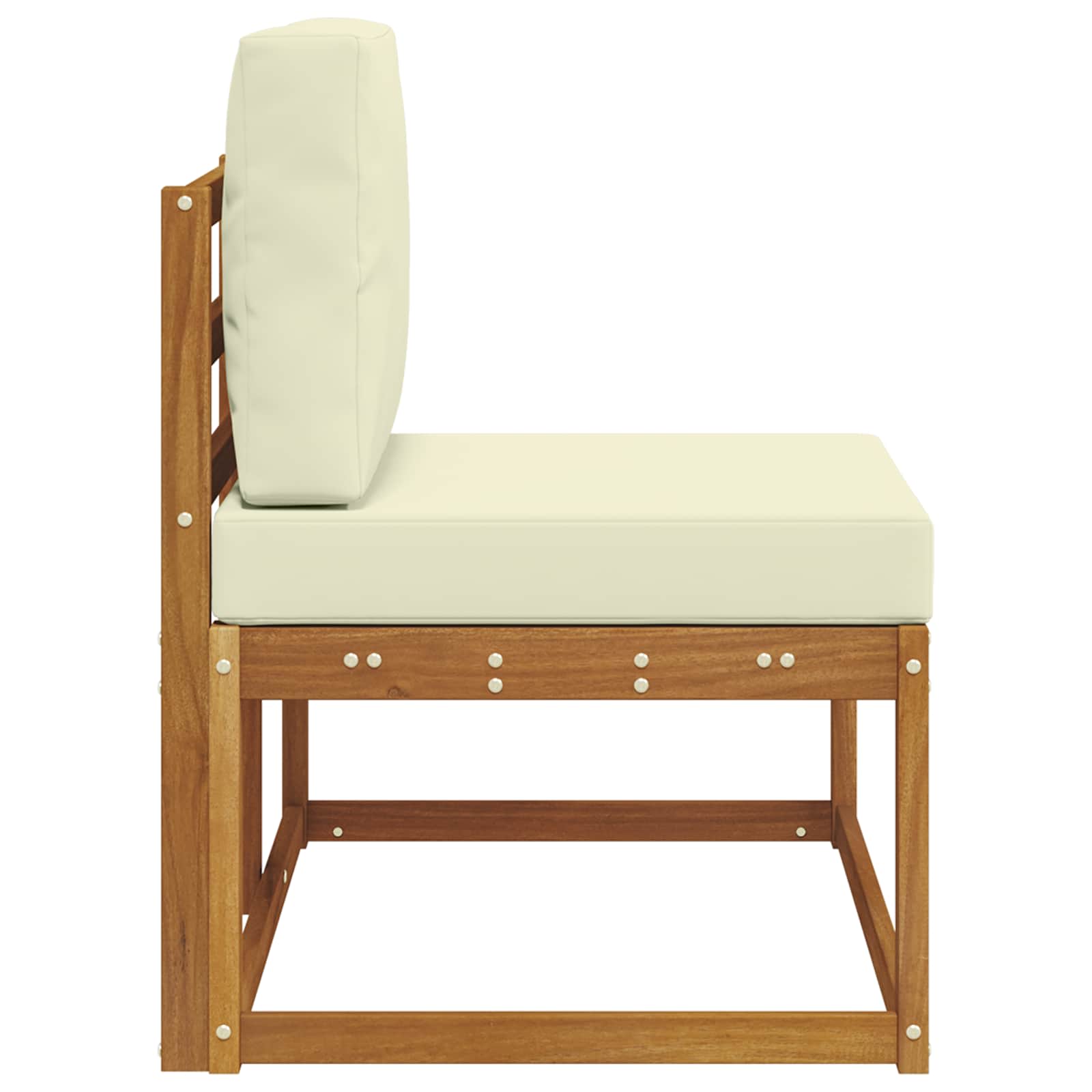 vidaXL Sofa końcowa na zewnątrz z poduszką Naturalny 91 x 63 x 73 cm