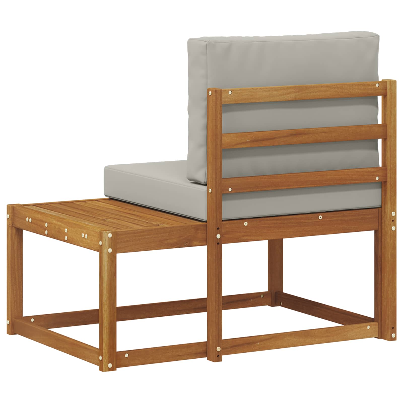 vidaXL Sofa końcowa na zewnątrz z poduszką Naturalny 91 x 63 x 73 cm