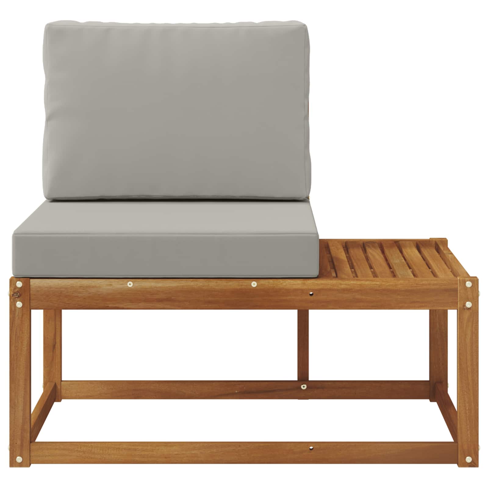 vidaXL Sofa końcowa na zewnątrz z poduszką Naturalny 91 x 63 x 73 cm