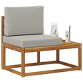 vidaXL Sofa końcowa na zewnątrz z poduszką Naturalny 91 x 63 x 73 cm
