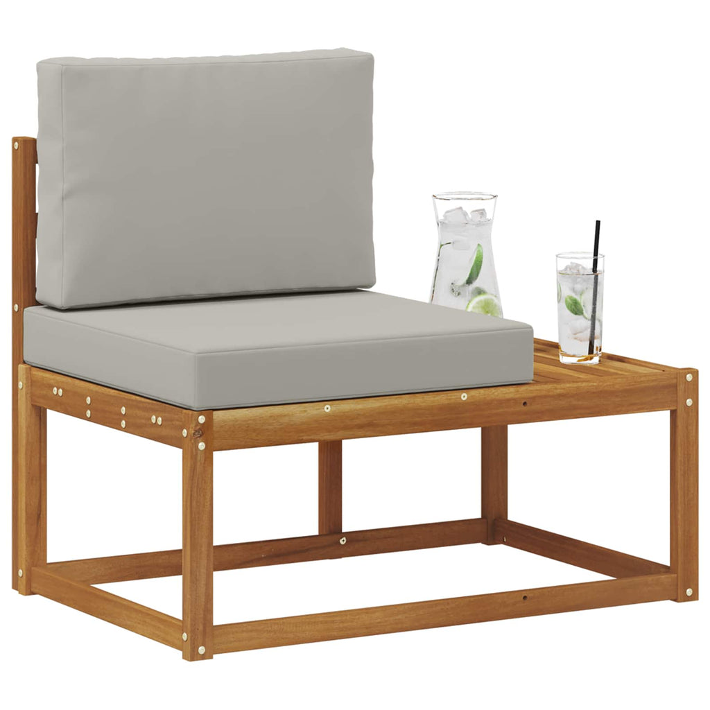 vidaXL Sofa końcowa na zewnątrz z poduszką Naturalny 91 x 63 x 73 cm