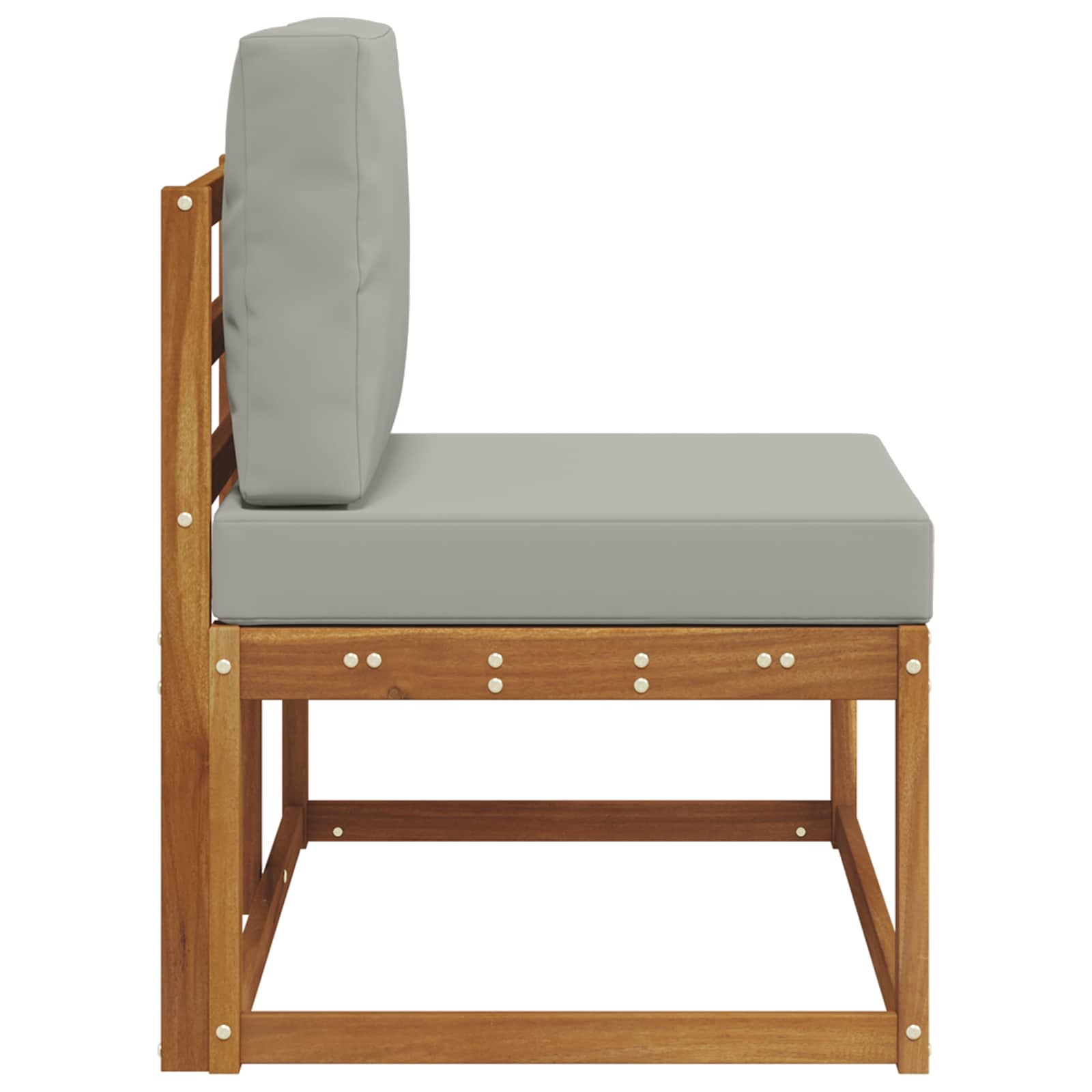 vidaXL Sofa końcowa na zewnątrz z poduszką Naturalny 91 x 63 x 73 cm
