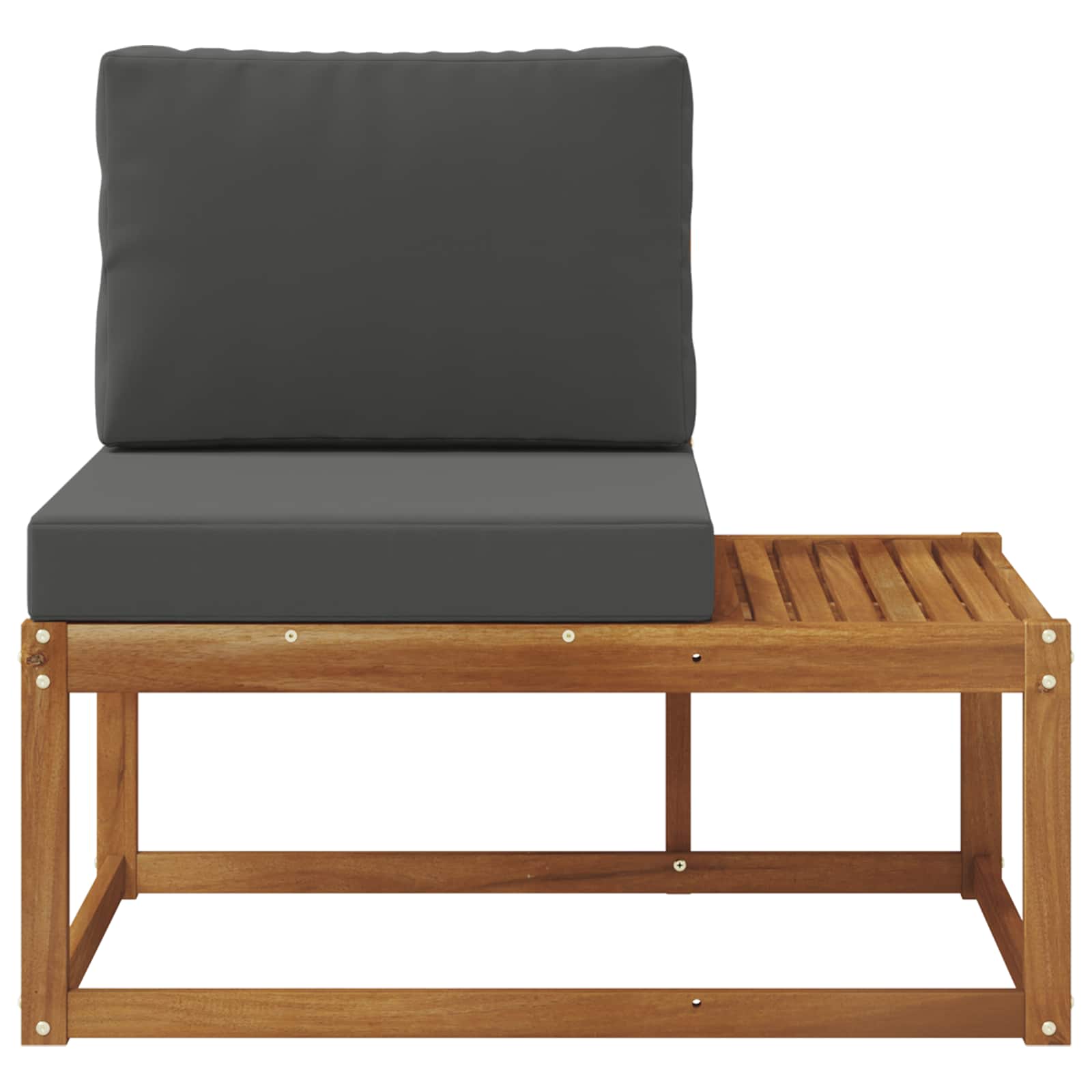vidaXL Sofa końcowa na zewnątrz z poduszką Naturalny i Antracytowy