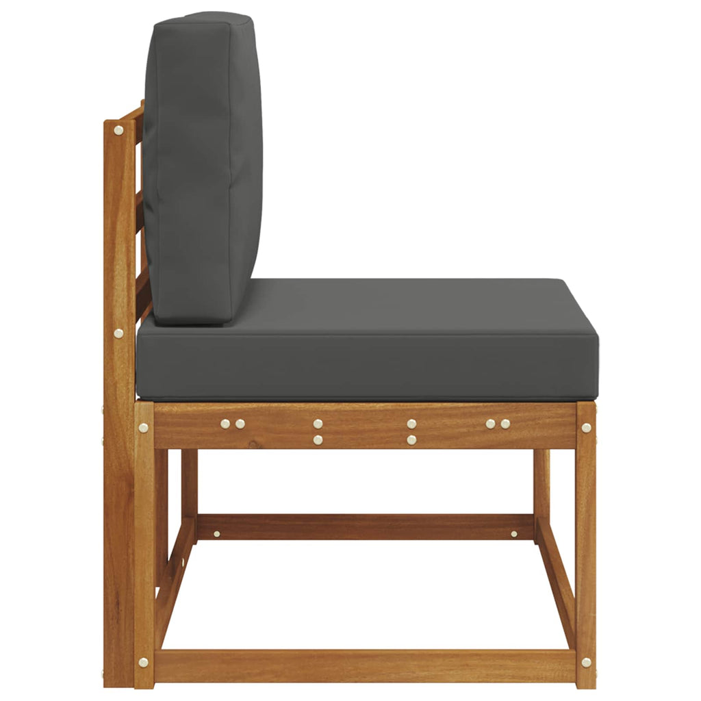 vidaXL Sofa końcowa na zewnątrz z poduszką Naturalny i Antracytowy