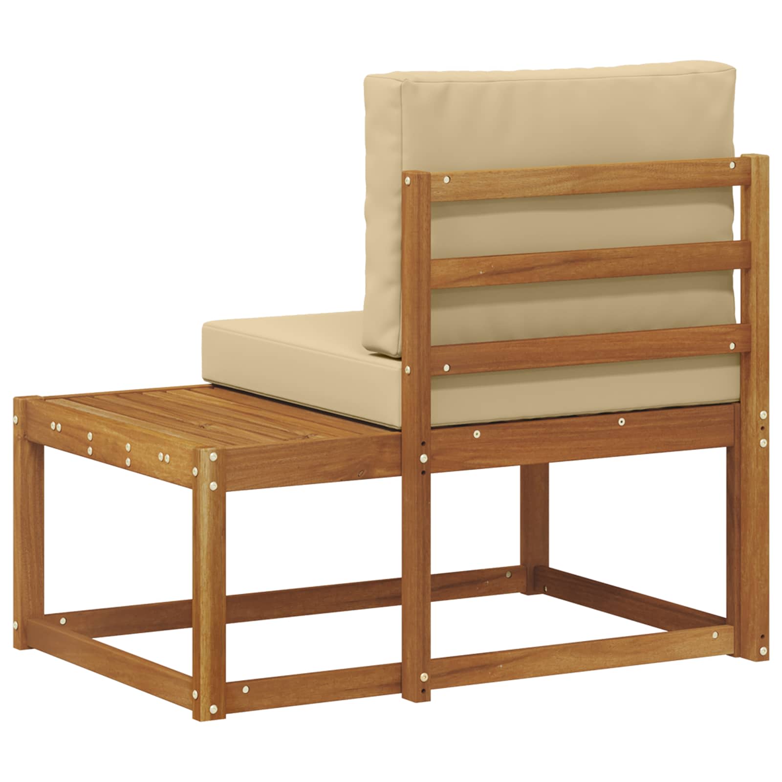 vidaXL Sofa końcowa na zewnątrz z poduszką Naturalny 91 x 63 x 73 cm