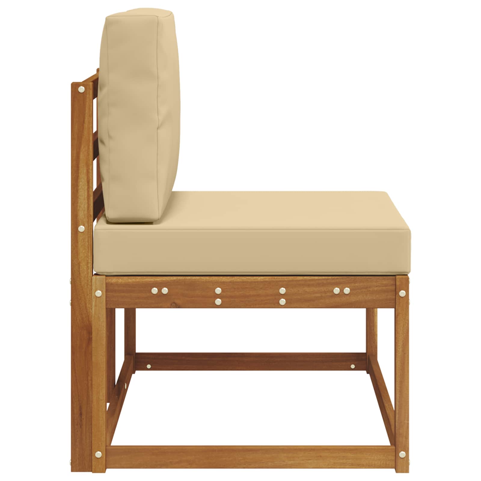 vidaXL Sofa końcowa na zewnątrz z poduszką Naturalny 91 x 63 x 73 cm