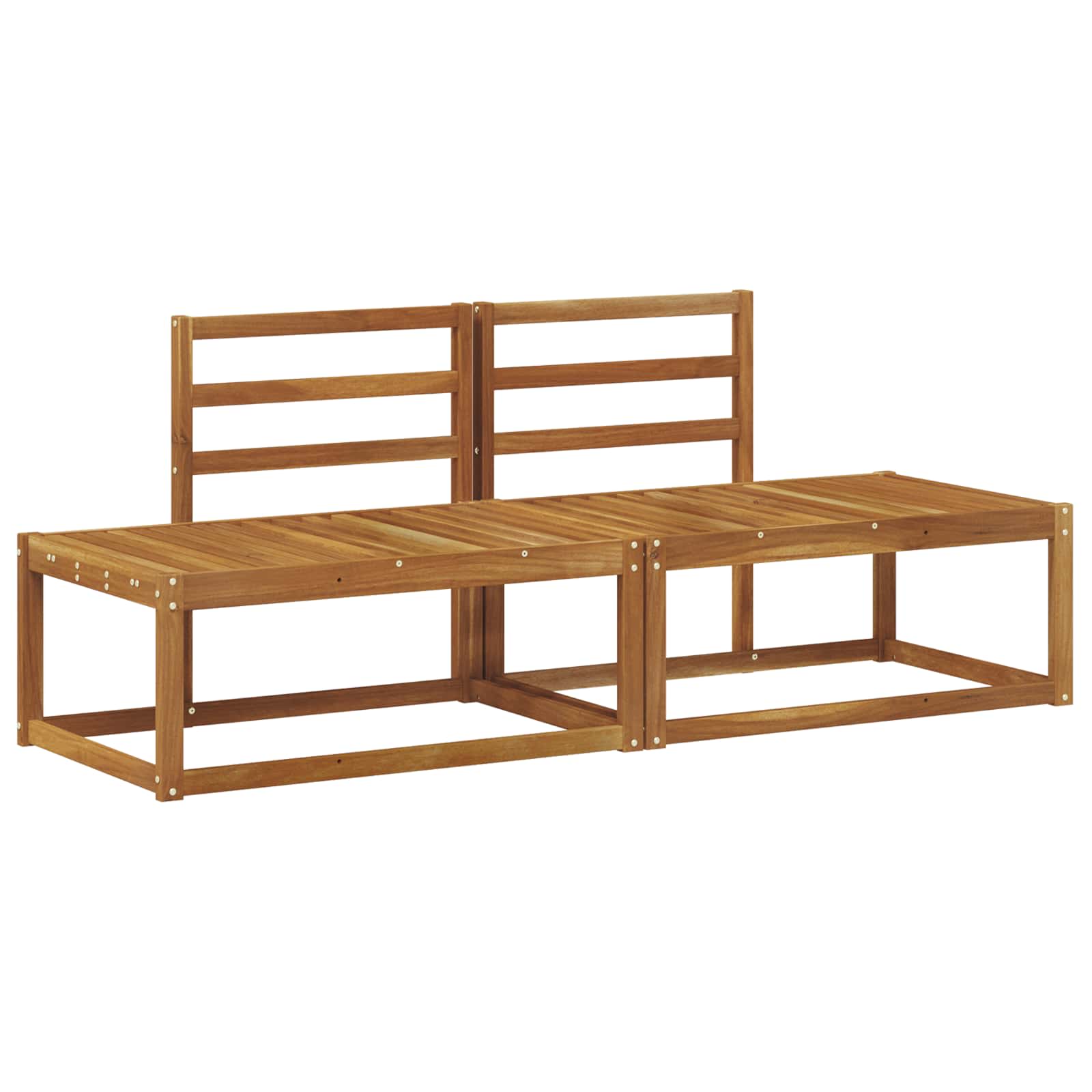vidaXL Sofa końcowa na zewnątrz 2 Sztuka Naturalny 182,5 x 63 x 73 cm