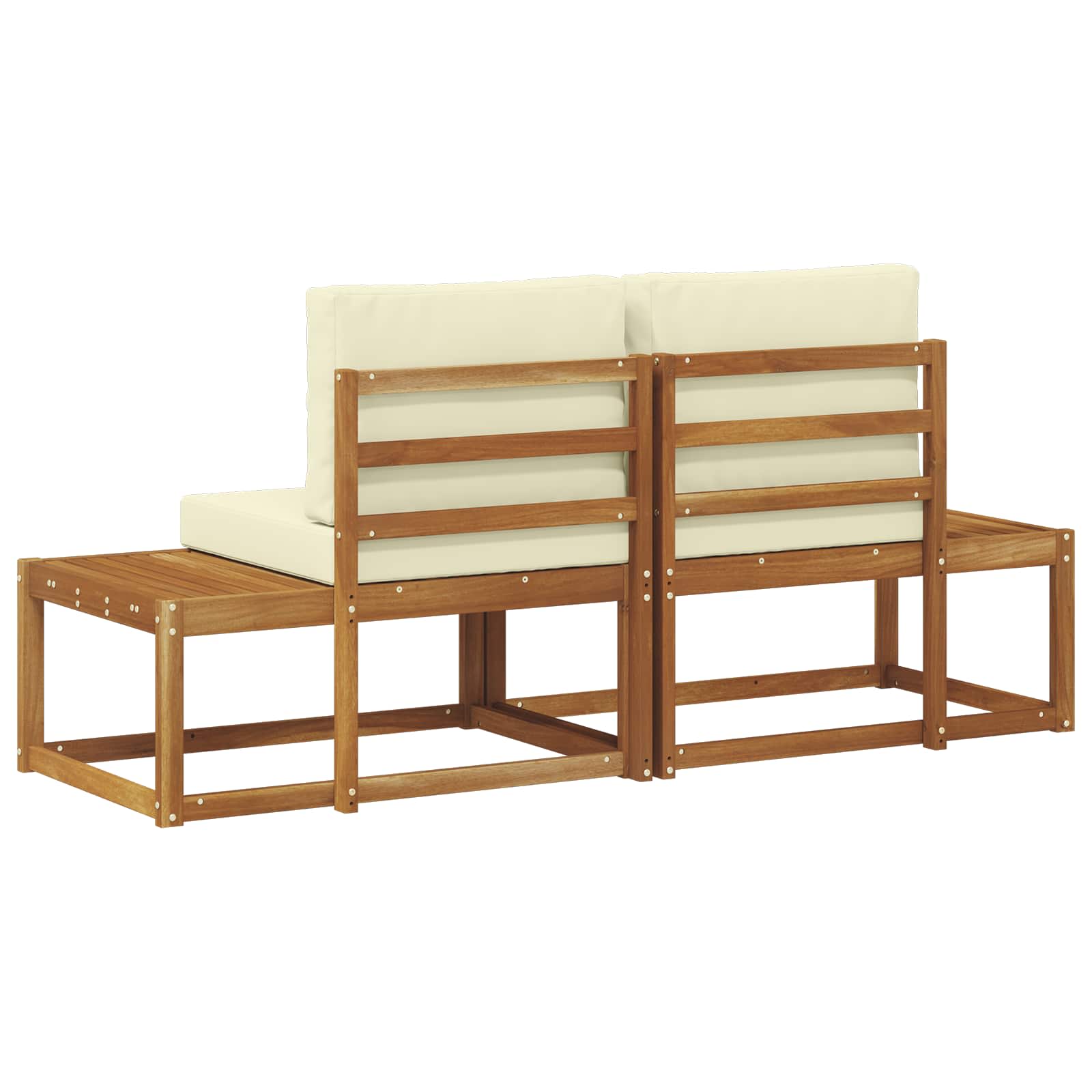 vidaXL Sofa końcowa na zewnątrz 2 Sztuka Naturalny i Kremowy