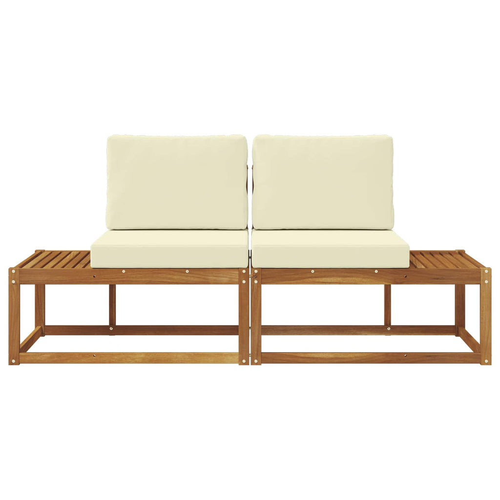 vidaXL Sofa końcowa na zewnątrz 2 Sztuka Naturalny i Kremowy