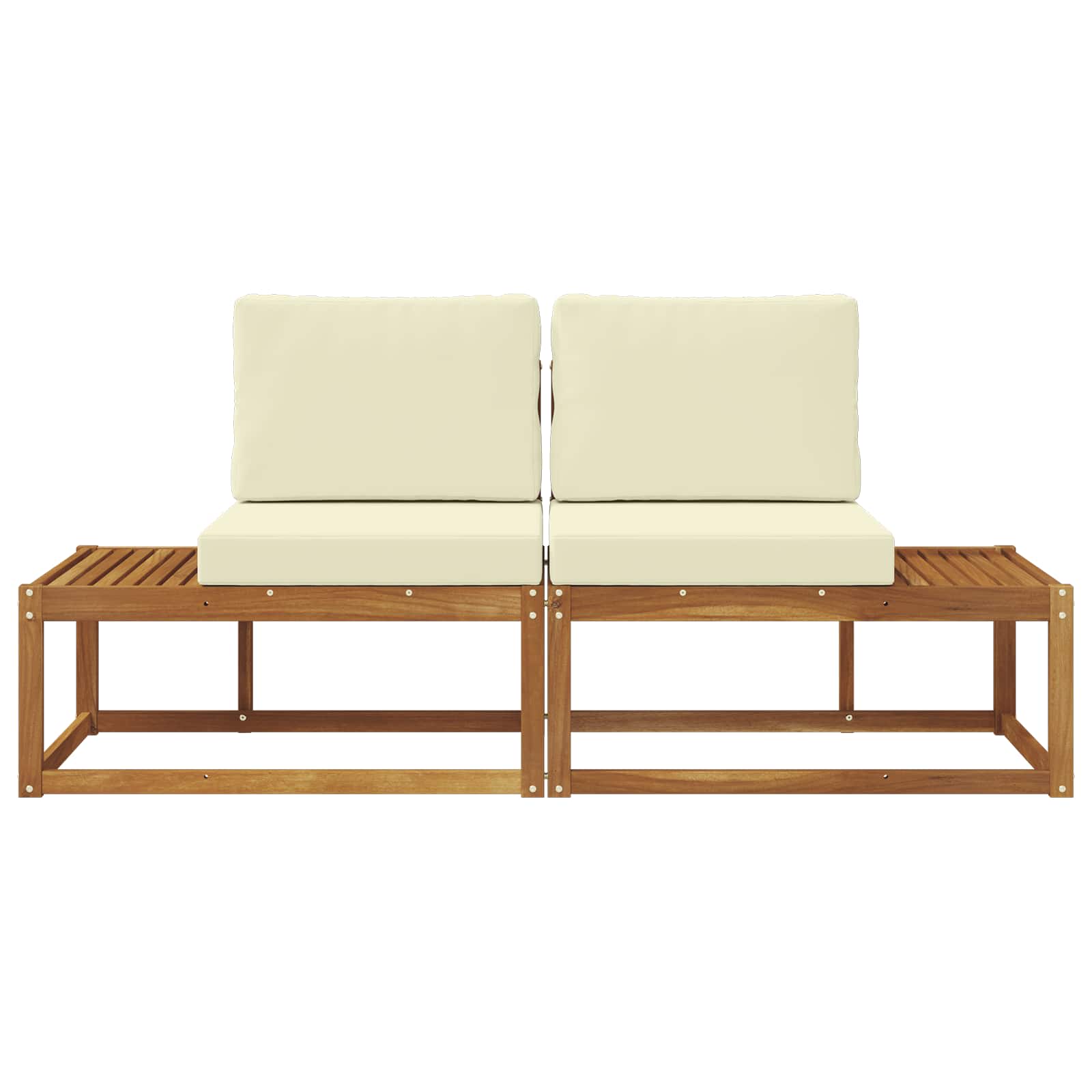 vidaXL Sofa końcowa na zewnątrz 2 Sztuka Naturalny i Kremowy