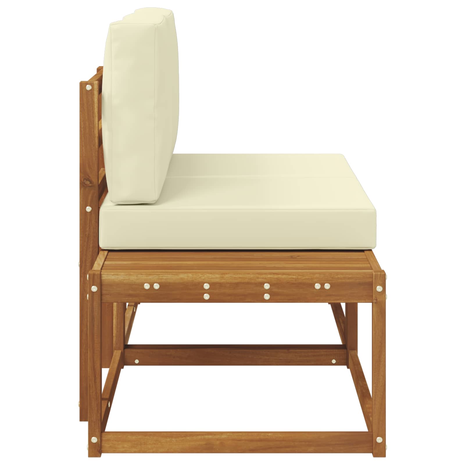 vidaXL Sofa końcowa na zewnątrz 2 Sztuka Naturalny i Kremowy