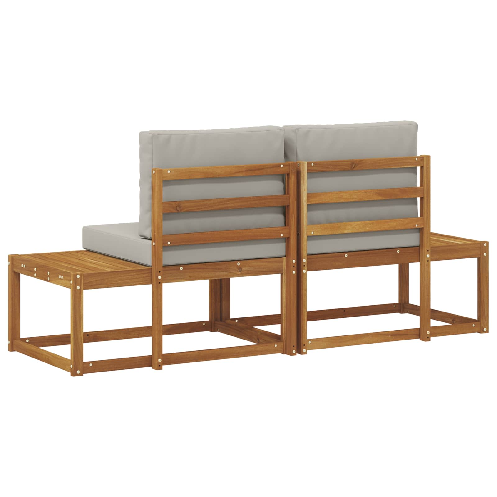 vidaXL Sofa końcowa na zewnątrz 2 Sztuka Naturalny i Jasny Szary