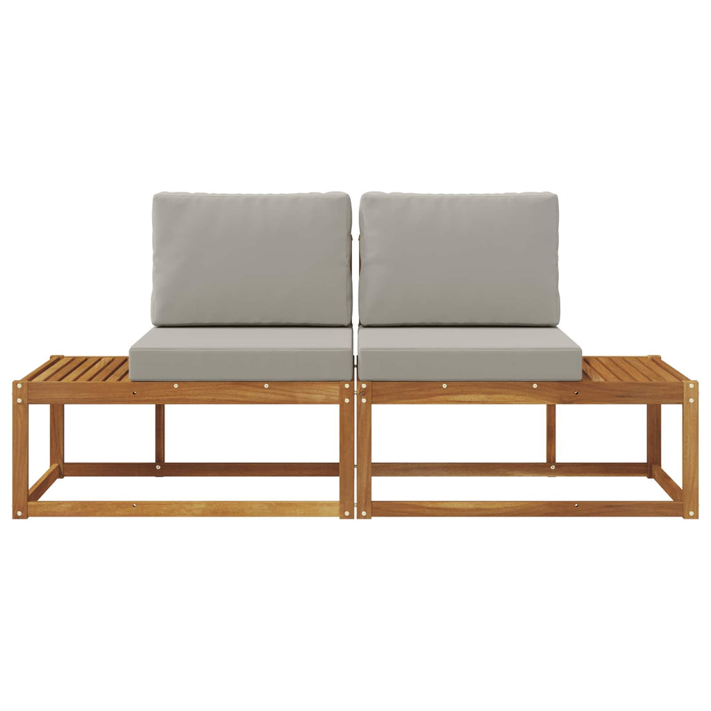 vidaXL Sofa końcowa na zewnątrz 2 Sztuka Naturalny i Jasny Szary