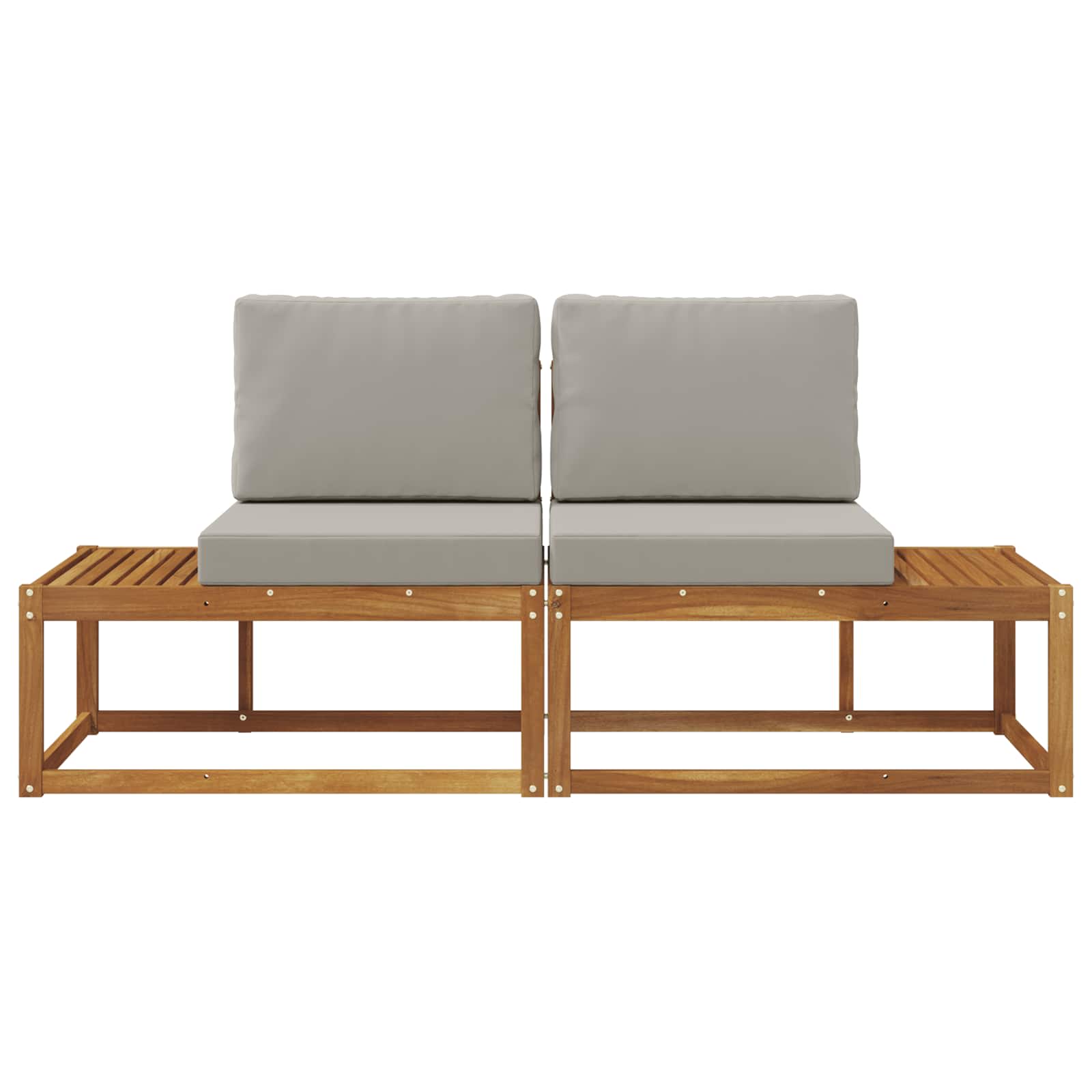 vidaXL Sofa końcowa na zewnątrz 2 Sztuka Naturalny i Jasny Szary