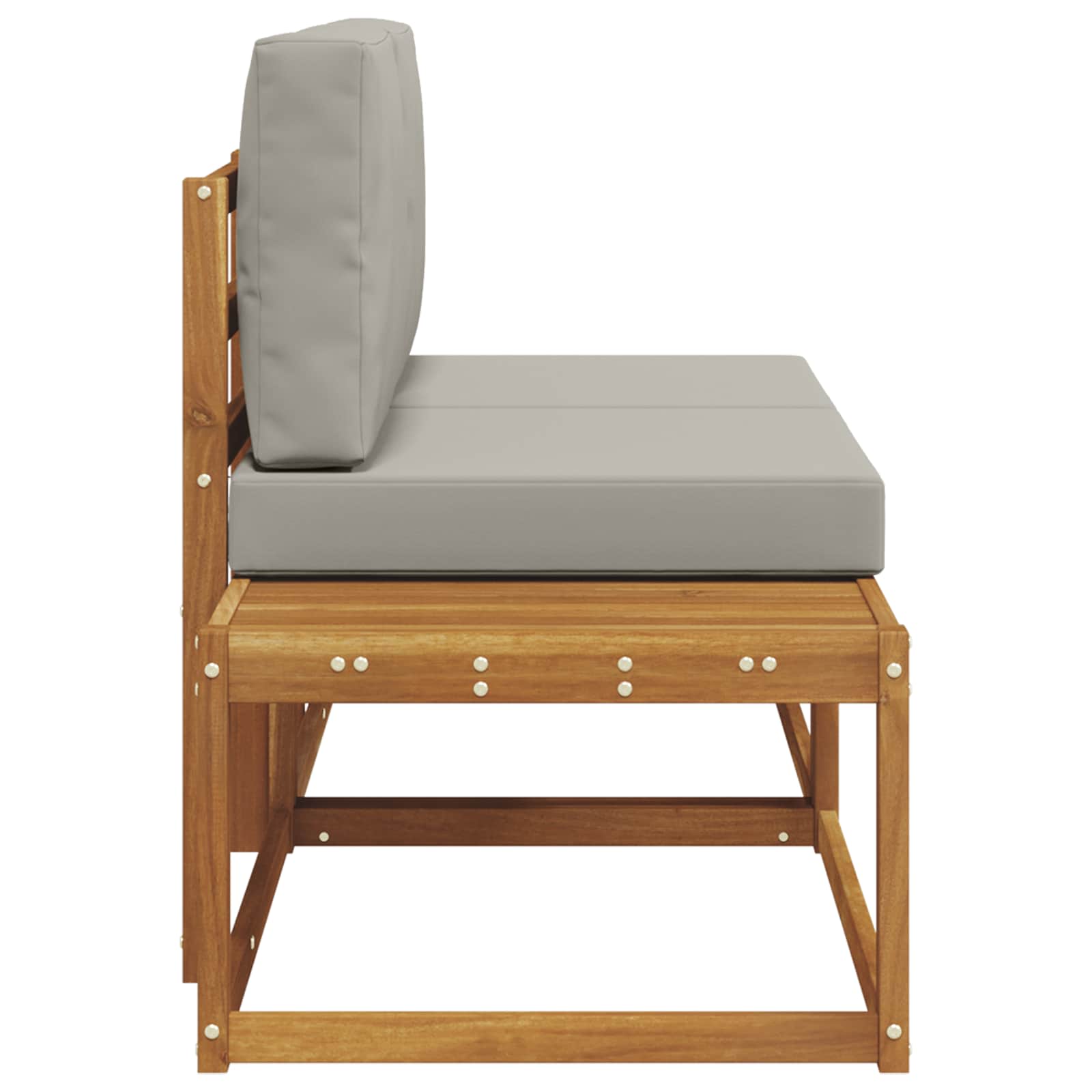vidaXL Sofa końcowa na zewnątrz 2 Sztuka Naturalny i Jasny Szary