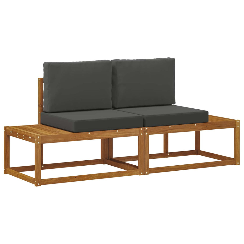 vidaXL Sofa końcowa na zewnątrz 2 Sztuka Naturalny i Antracytowy