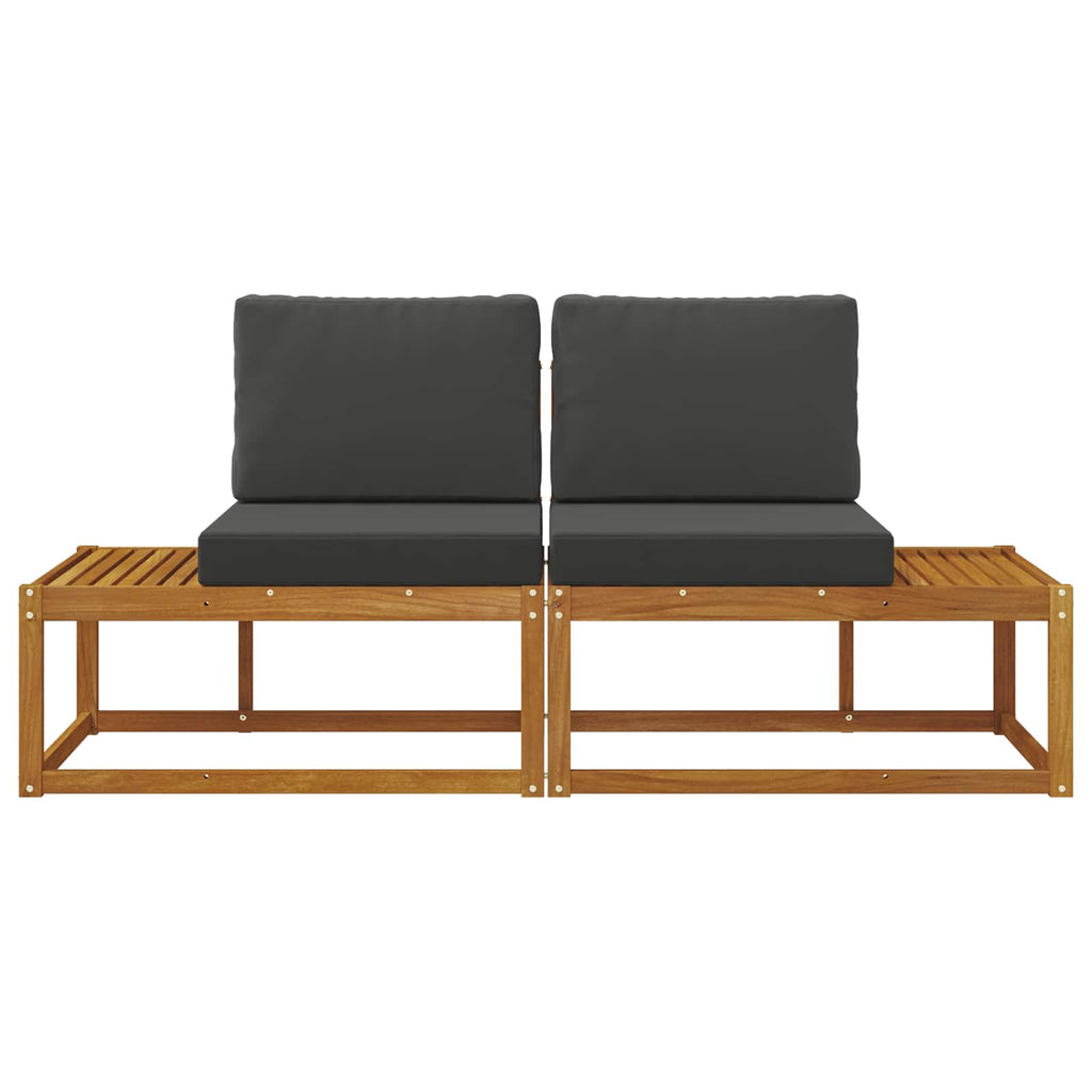 vidaXL Sofa końcowa na zewnątrz 2 Sztuka Naturalny i Antracytowy
