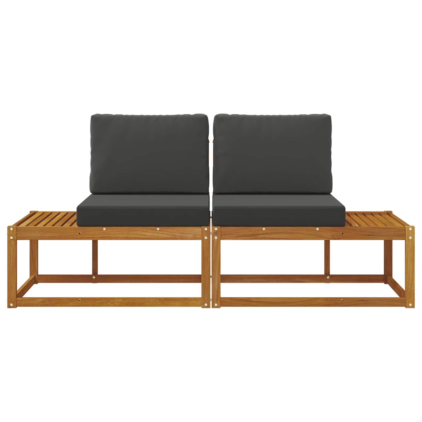 vidaXL Sofa końcowa na zewnątrz 2 Sztuka Naturalny i Antracytowy
