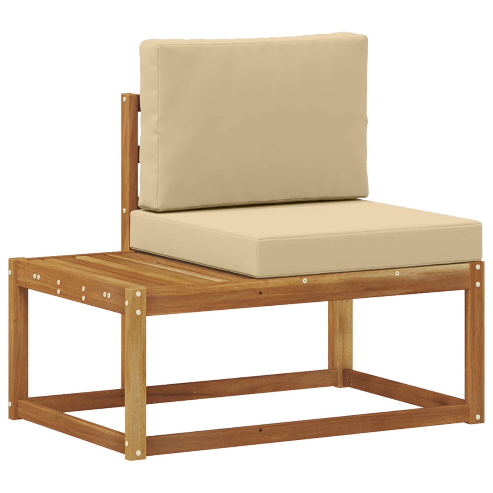 vidaXL Sofa końcowa na zewnątrz z poduszką 2 Sztuka Naturalny i Beżowy