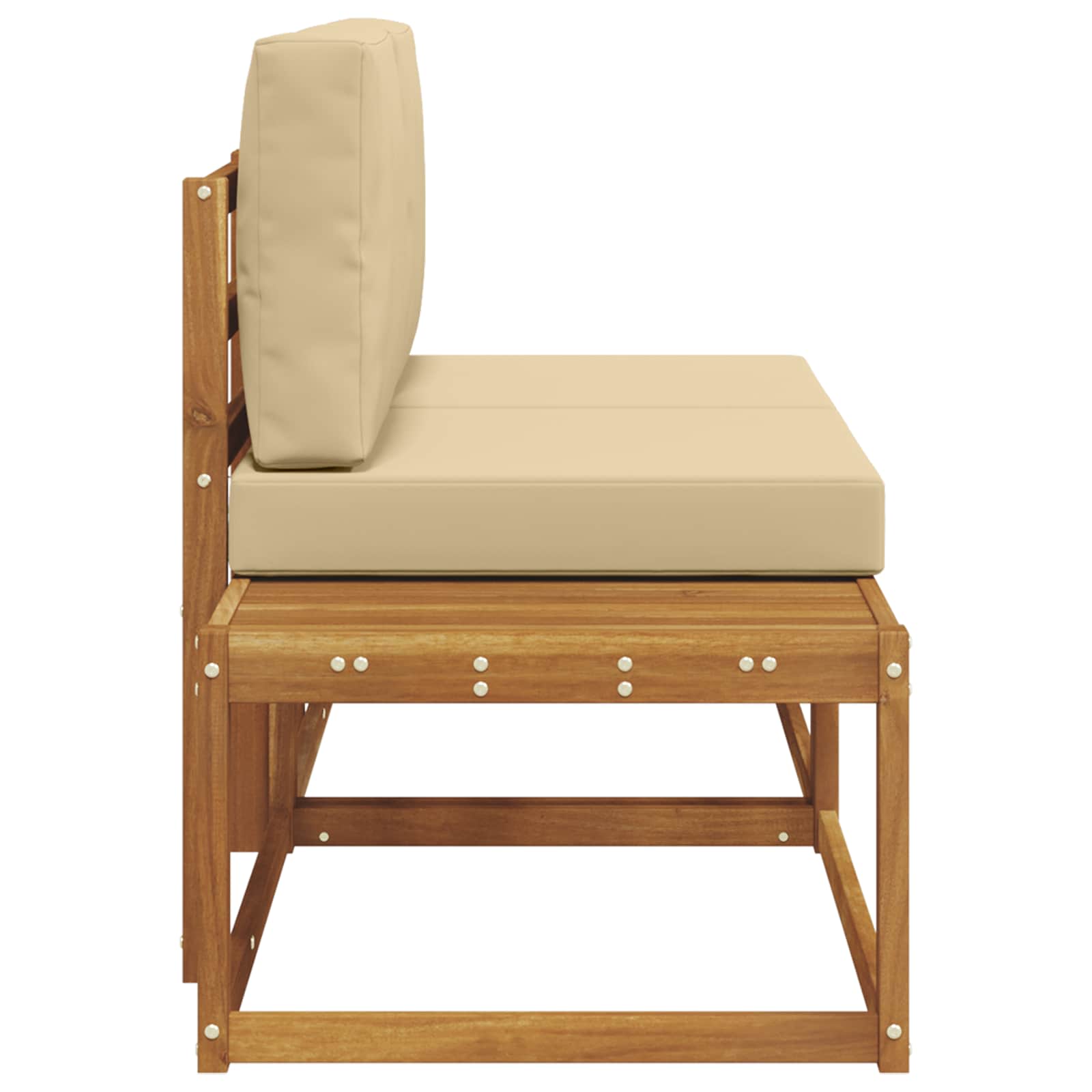 vidaXL Sofa końcowa na zewnątrz z poduszką 2 Sztuka Naturalny i Beżowy