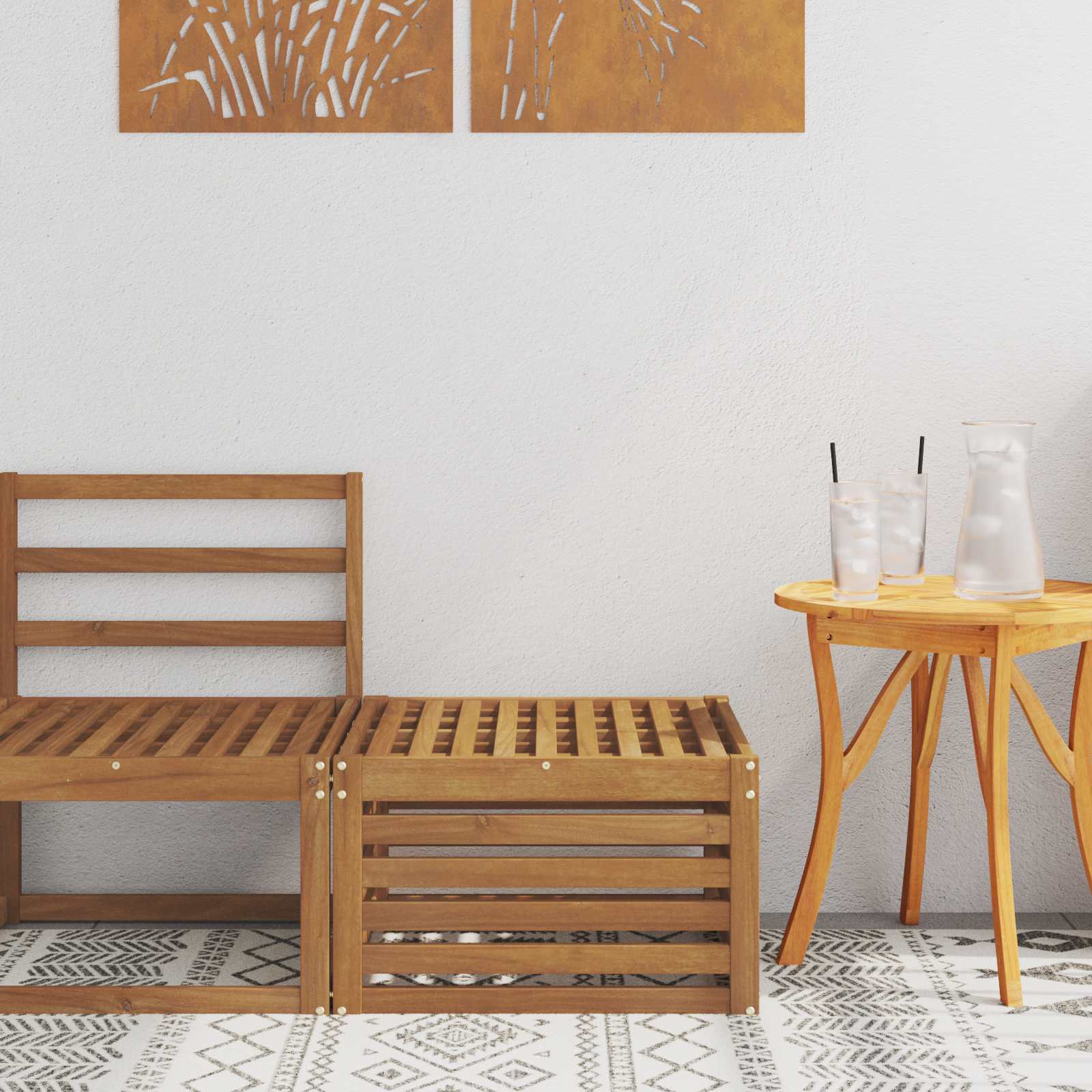 vidaXL Pufa na zewnątrz Lite Drewno Akacji Naturalny 59 x 59 x 37 cm
