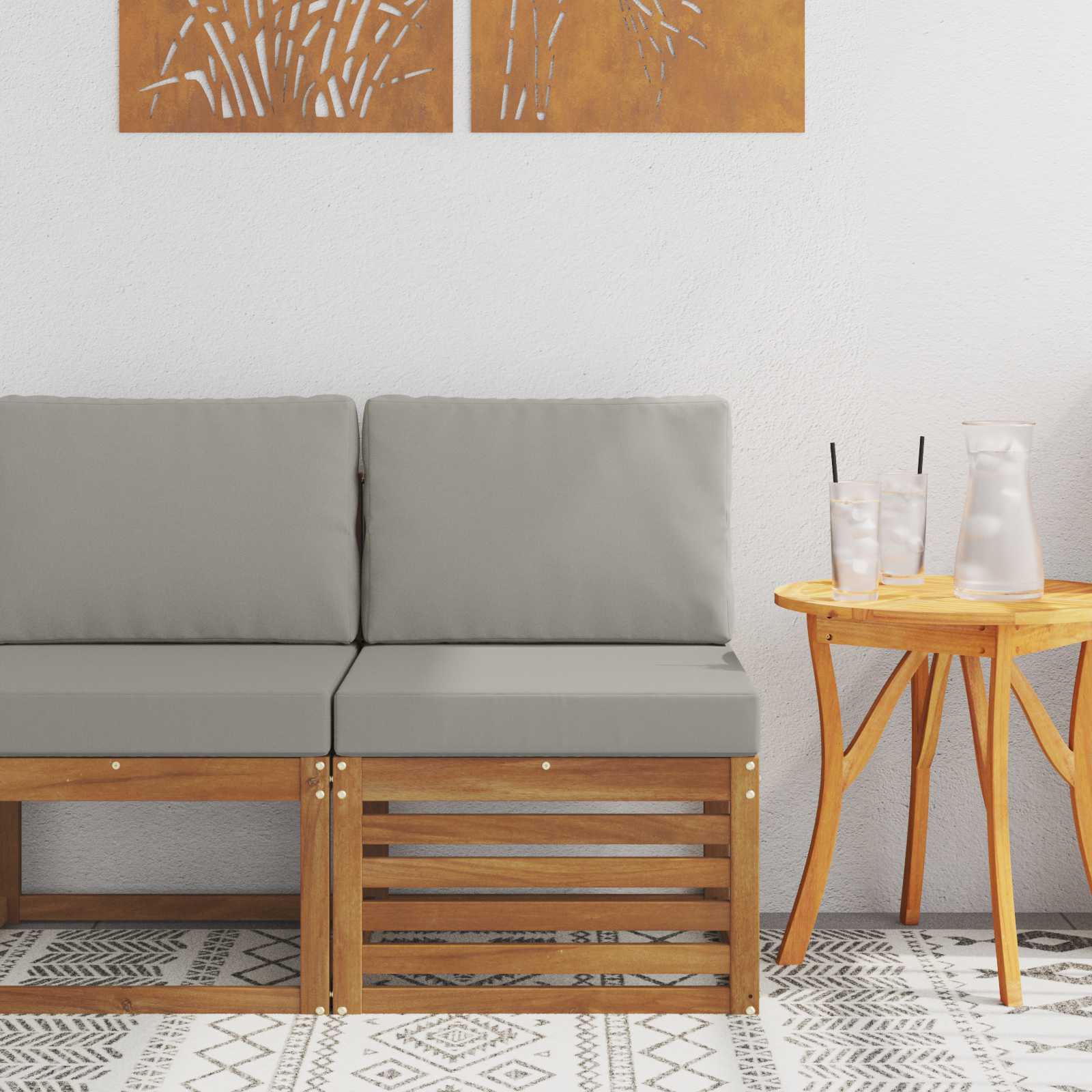vidaXL Środkowa sofa ogrodowa Lite Drewno Akacji Naturalny